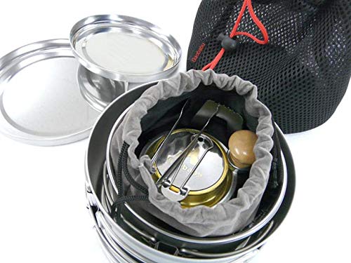 Gaobabu Original Festbrennstoff Kochset (11-teiliges Set inklusive 2 Töpfen und einer Bratpfanne) GSET-13