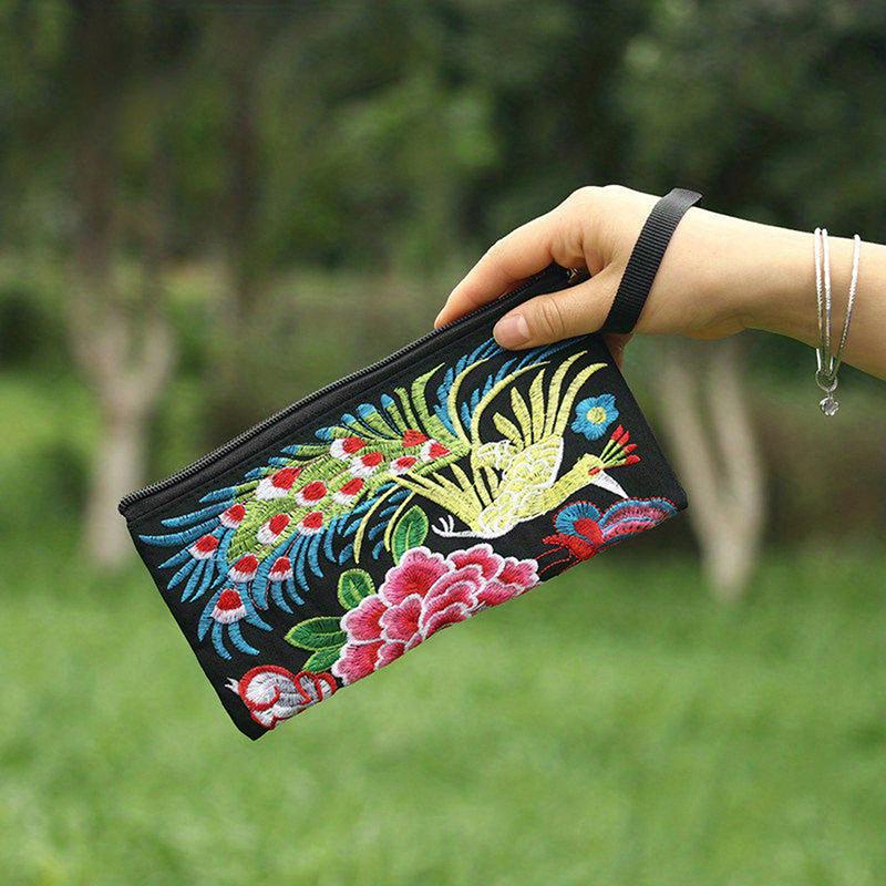 

Этнический стиль вышитая сумка-клатч винтажная вышивка сумочка кошелек для монет женская сумка для телефона длинный кошелек для женщин подарки