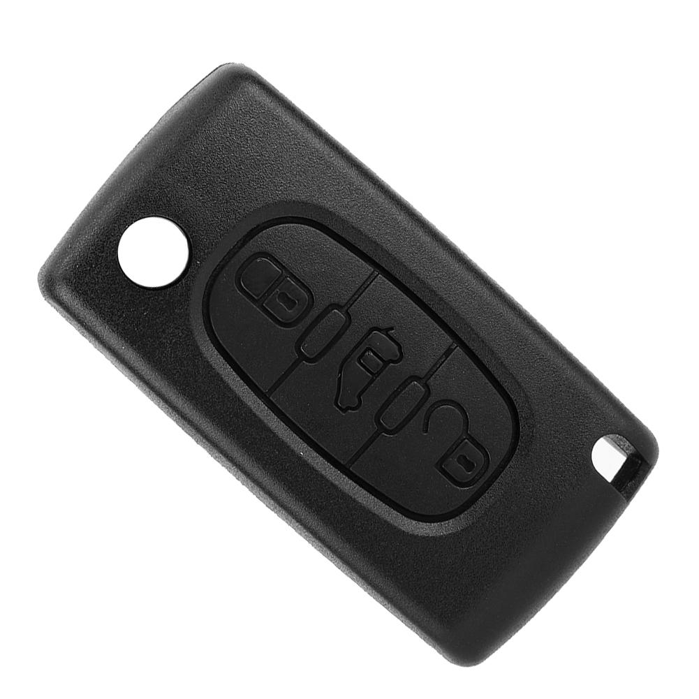 Replacement   for 3 Button Car Remote Key, Blank Blade, HU83 Type, CNC Carved ABS Plastic,    ive Cover for DISPATCH Scudo, Black