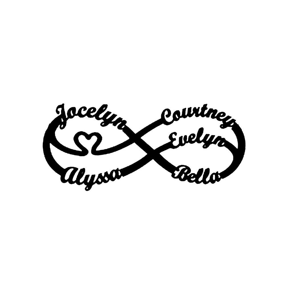 

Atoztide Custom Multiple Name Infinity Bracelet for Women Men Open Bangle Stainless Steel Jewelry Personalized Birthday Gift 5 names&Adult 16cm срібний