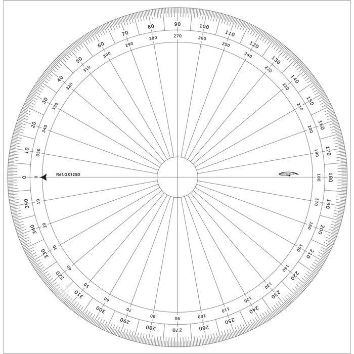 Goniometro a cerchio intero - GRAPHOPLEX - Ø 25 cm - Trasparente - Altuglas - Misto