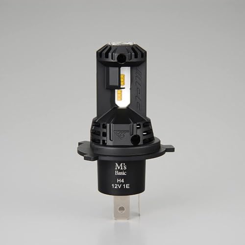 M's Basic by IPF Motorcycle LED Headlight Bulb, Smart Series, 4000K, H4 Halogen Size, with Fan, 1 Bulb (AMZ-HE142M)