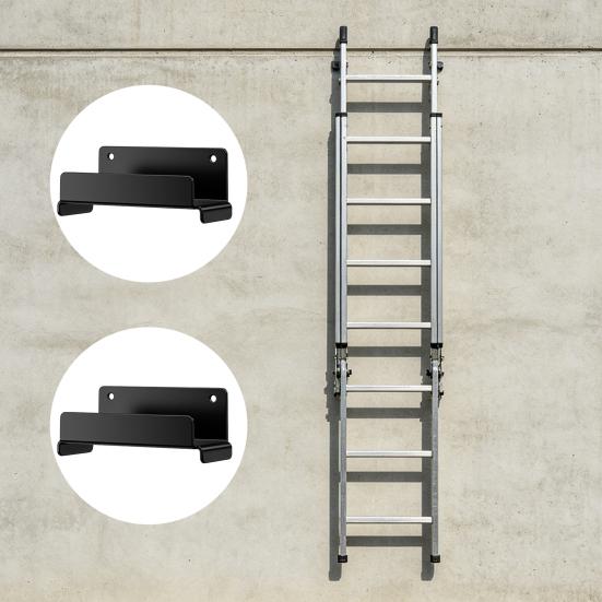 Telescopic Ladder Storage Rack Wall Mounted Hooks Steel with Protective Coating Ladder Hooks for Garage Organization