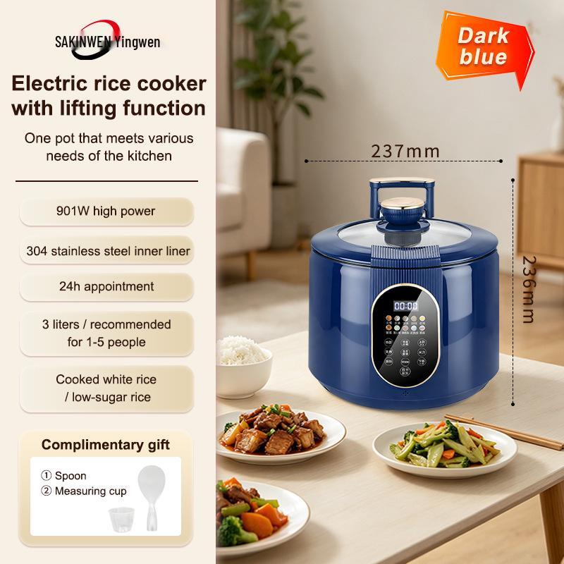 Multifunctional Rice Cooker with Water Separation, Steaming, and 304 Stainless Steel Inner Pot