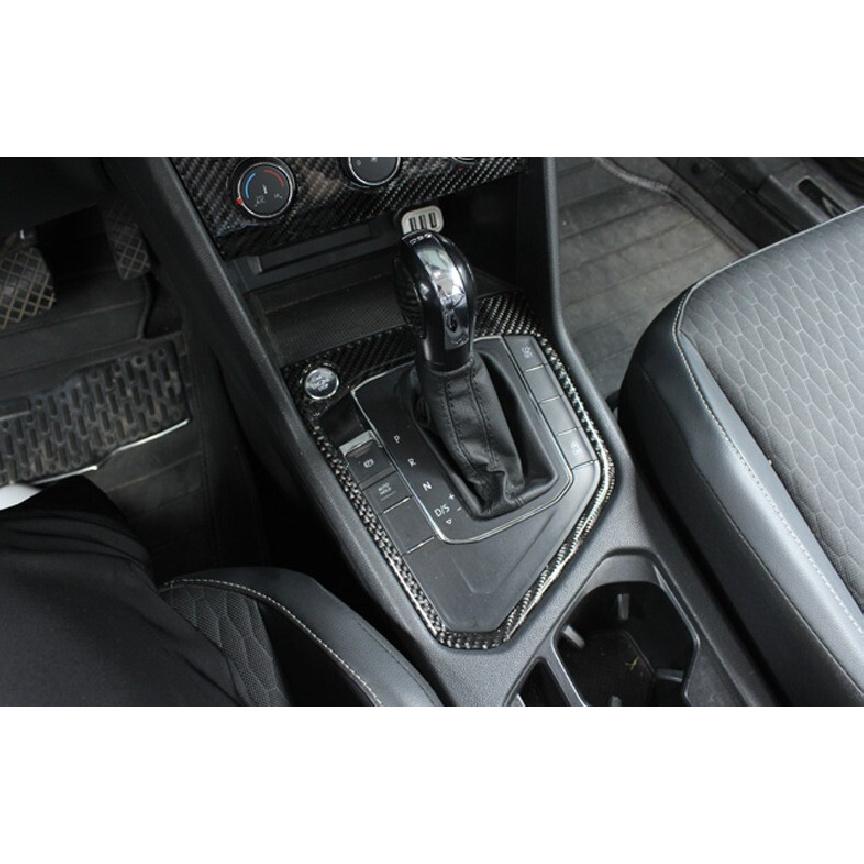 Central Console Gear Shift Trim For Volkswagen Tiguan 17-2021 Real Carbon Fiber