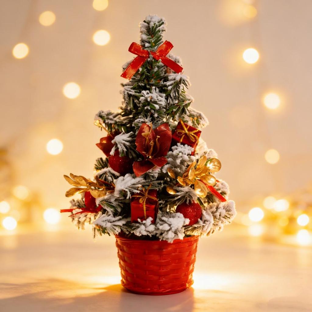 Mini 20cm Cartoon Christmas Tree Ornaments for Tabletop and Mall Decor