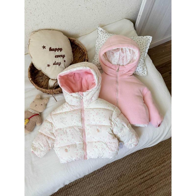 Autumn and Winter Double-sided Down Cotton Jacket, Children's Thick and Plush Children's Clothing, Short Jacket, Jacket