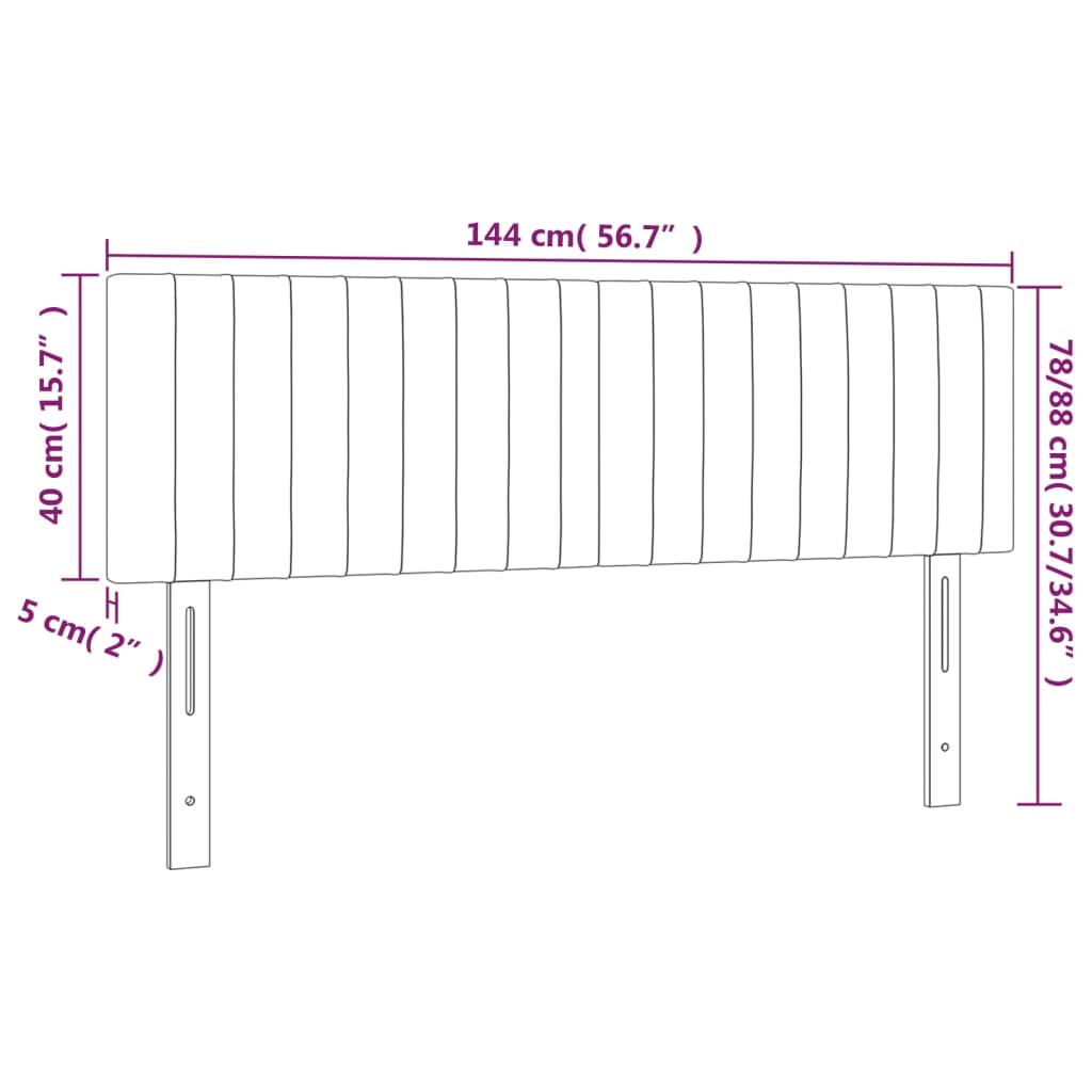 Bed Headboards, 2 Pcs, Dark Gray, 72X5X78/88 Cm, Velvet