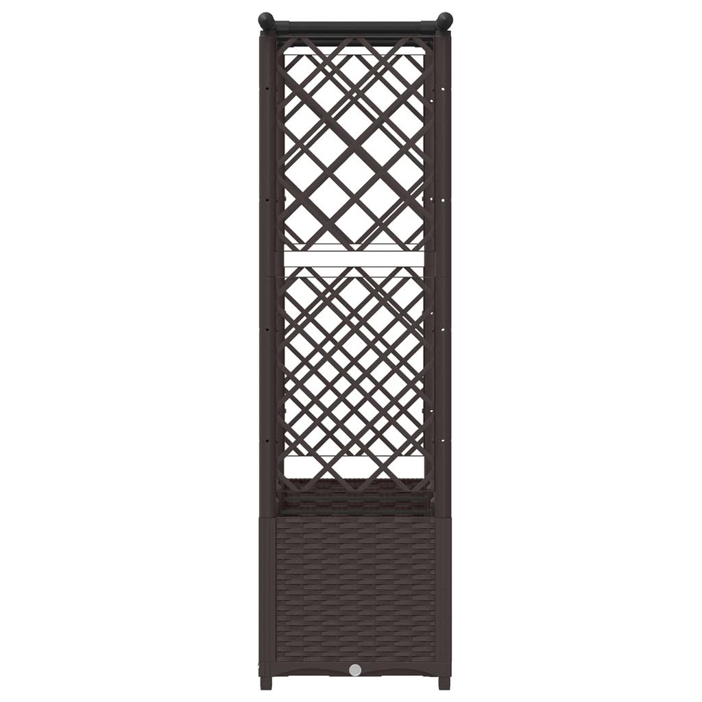 Elevated Planter with Trellis and Hanging Roof Brown 162.5 x 40 x 138 cm PP