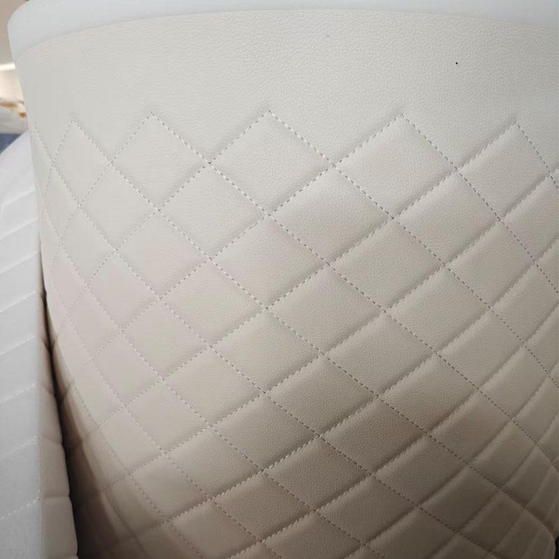 Diamond Pattern Quilted Computer-Embroidered Cotton Leather Textile