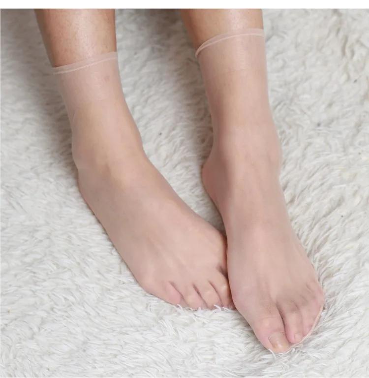 5Pairs Skin Color Ultrathin Women Socks Summer Transparent Crystal Silk Socks Sexy Elastic Short Ankle Invisible Socks