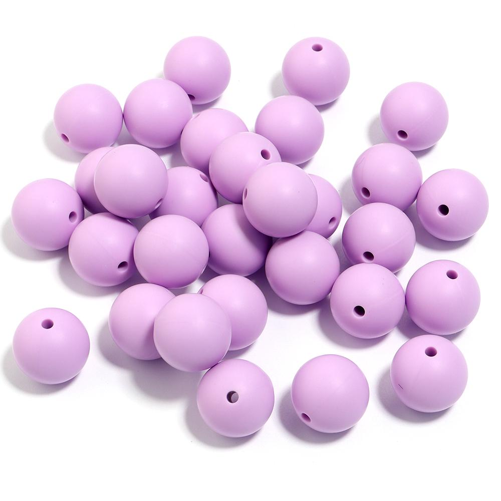 20pcs/Lot 12 15mm Candy Color Round Acrylic Imitation Silicone Beads Round Spacer Loose Bead for DIY Jewelry Making Accessories