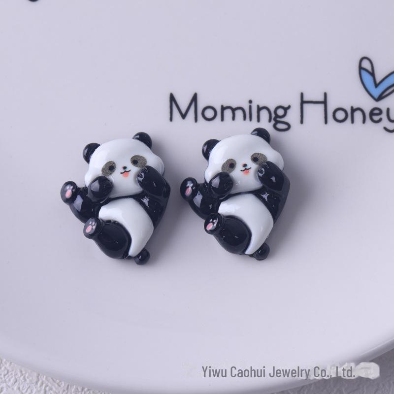 Cute Cartoon Panda Resin Jewelry & DIY Decor: Cream Glue, Keychain, Pendant, Shoe Buckle.