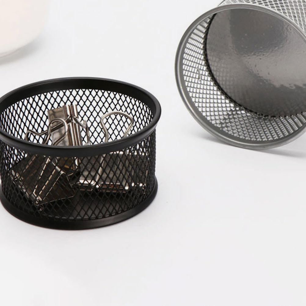 Operitacx 4Pcs Paper Clip Holders Mesh Paper Clip Holder Paperclip Dispenser Paper Clip Organizer Binder Clip Bobby Pin Hair Clip Holder for Desk