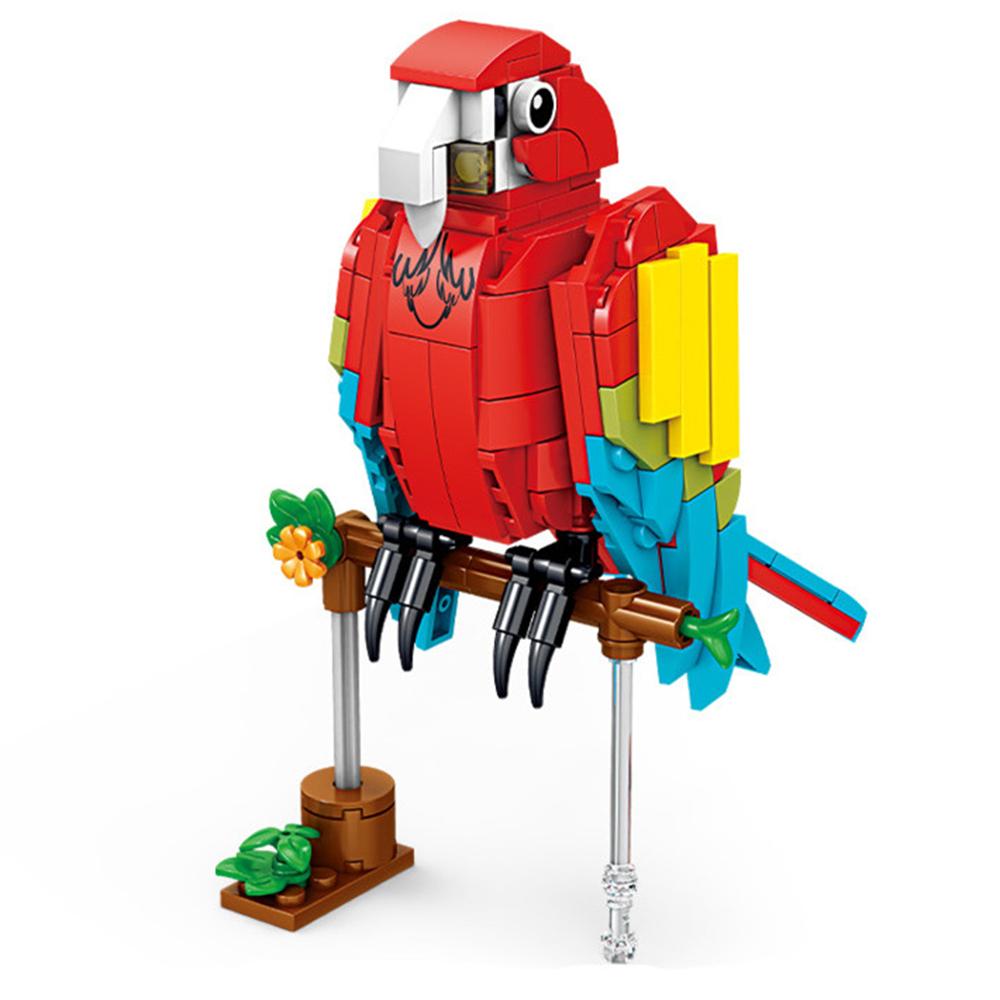 Cartoon Animal Building Block Set Peacock Crane Crow Seagull Oriole Assembly Learning Educational Puzzle Parent-Child Interactive Toy