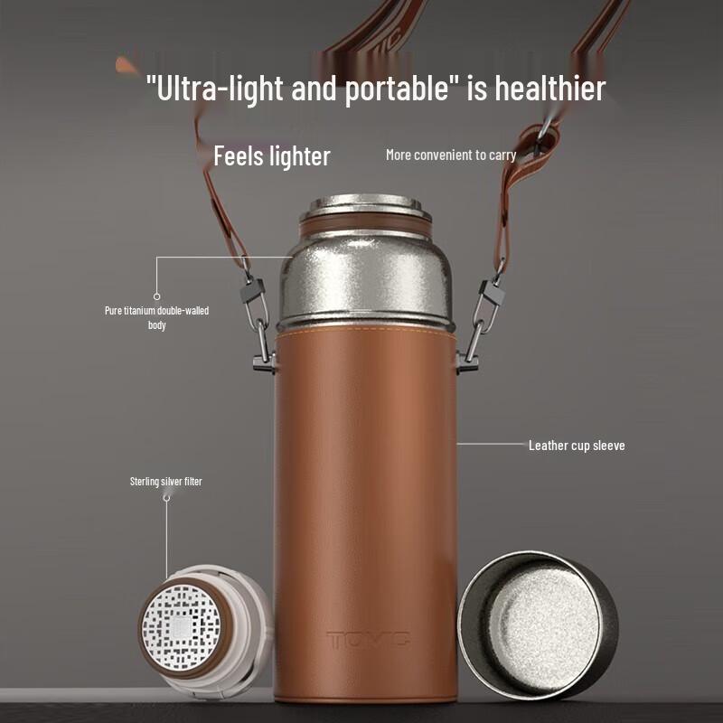 TOMIC Pure Titanium Tea Infuser Vacuum Flask