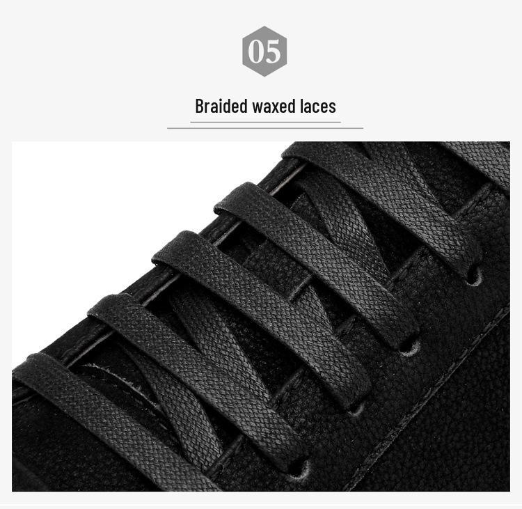 Men's Genuine Leather Frosted Sneakers - Spring/Autumn Versatile Business & Casual Shoes, Plus Size Available