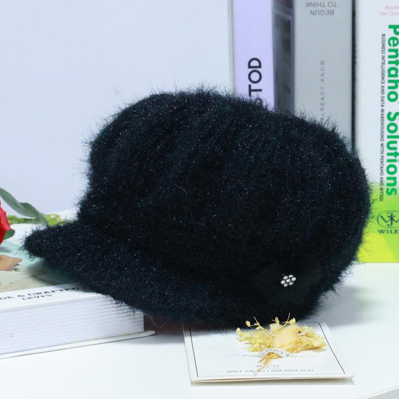 New Middle-aged and Elderly Hats Women's Winter Plush Wool Hats Mother Hats Elderly Hats Knitted Hats Wholesale
