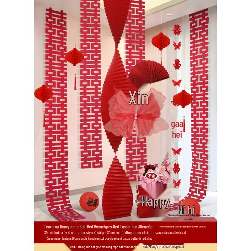 Woman's Bedroom & Living Room Wedding Decoration Set with Tinsel & Morning Robe Background