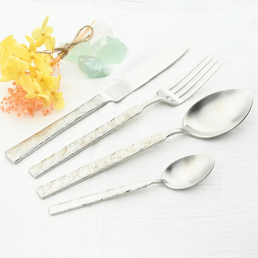 Vintage 304 Stainless Steel Dinnerware Set Knife Fork Tea Spoon Cutlery Set Western Tableware Flatware Party Kitchen Silverware