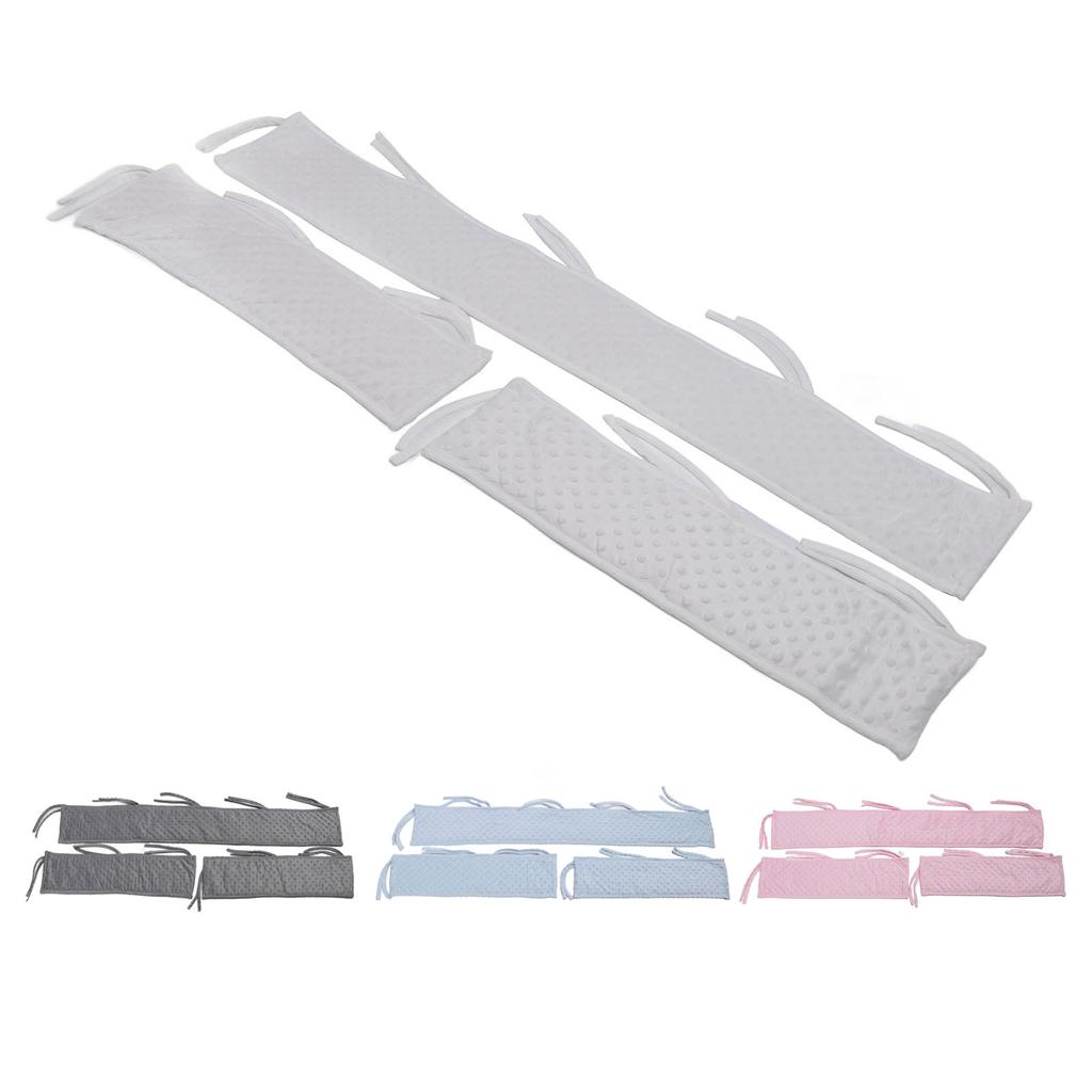 3 Pieces Baby Bed Rail Bumper Split Type Infant Bed Soft Guard Sleeve Bubble Velvet Fabric Edge Prot