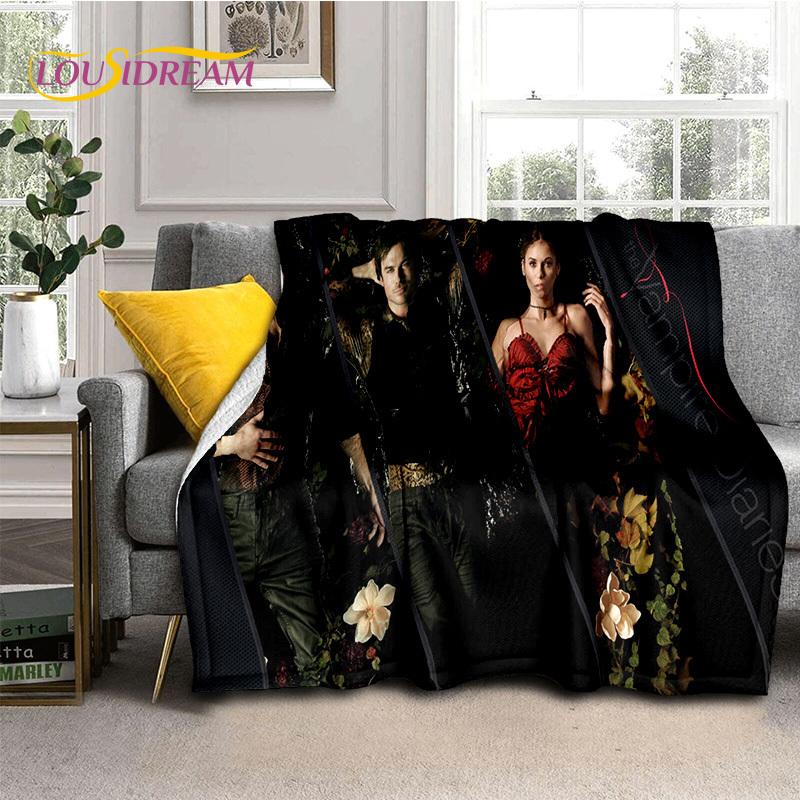3D Latest The Vampire Diaries Damon Salvatore Soft Flannel Blankets,Throw Blanket Comfortable Blanket for Beds Sofa Home Bedroom