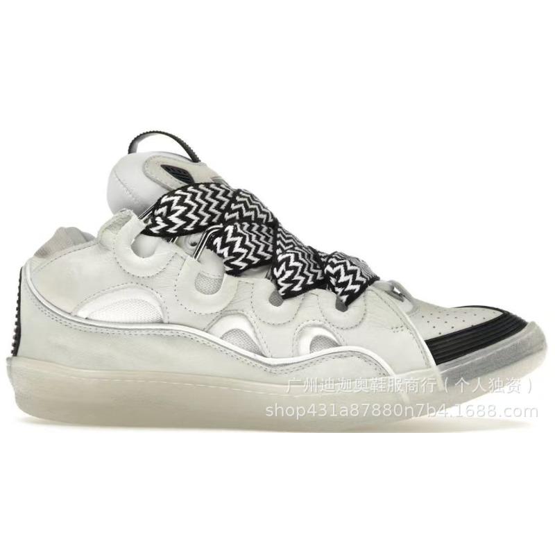Leather Splicing Casual Shoes Trendy Sports Shoes Men's and Women's Board Shoes Bread Shoes