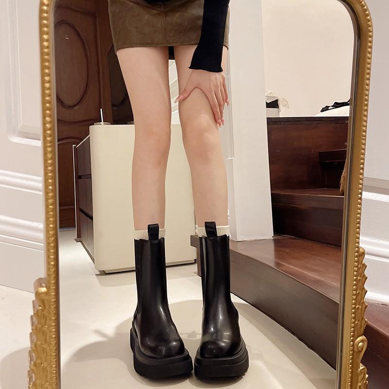 Martin boots women's new spring and autumn women's Chelsea pipe boots medium tube thick-soled short boots women's boots