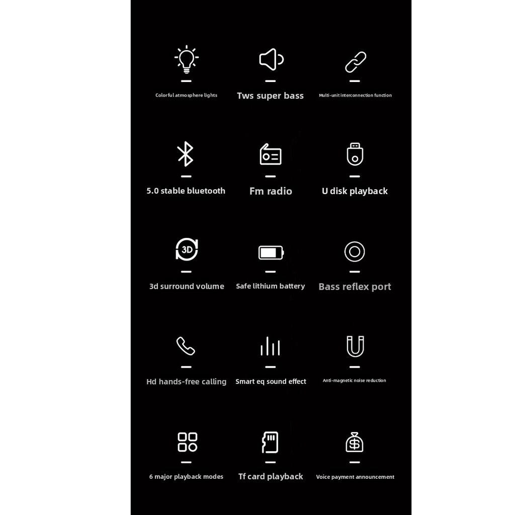 Transparent Bluetooth Speaker, Harman Crystal Style Subwoofer, RGB Atmosphere Lamp, Wireless Stereo Audio for Home