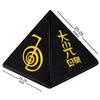 Reiki Pyramida se symbolem Reiki z černého turmalínu pro Reiki léčení 20-25 mm Přibl.. (Černá)
