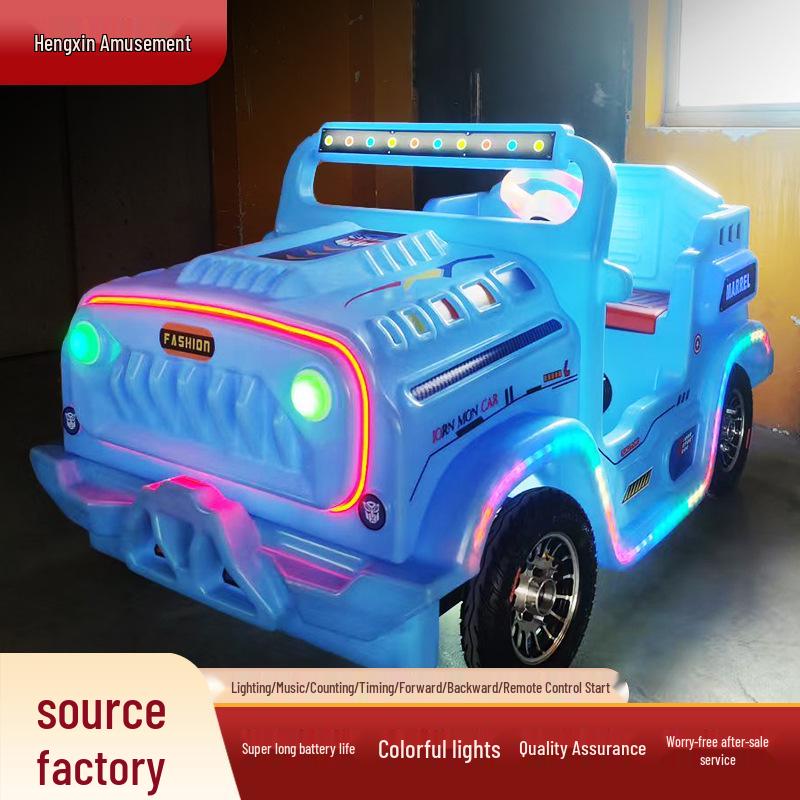 Children's & Adults' Luminous Electric Scooter with Seat - Outdoor Double Bumper Amusement Vehicle
