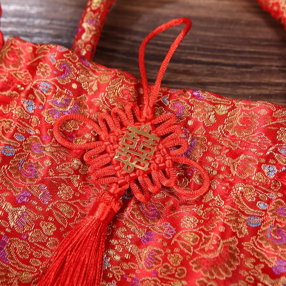 Dragon Chinese Knot Tassel Handbag Chinese Style New Year Bucket Bag Festive Sugar Bag  Outdoor