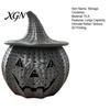 Functional Witch Theme Ornament Halloween Pumpkin Candy Jar, 3D Printed Woven Storage Container with Hat Lid, Ghost Face Desktop Ornament, Festive