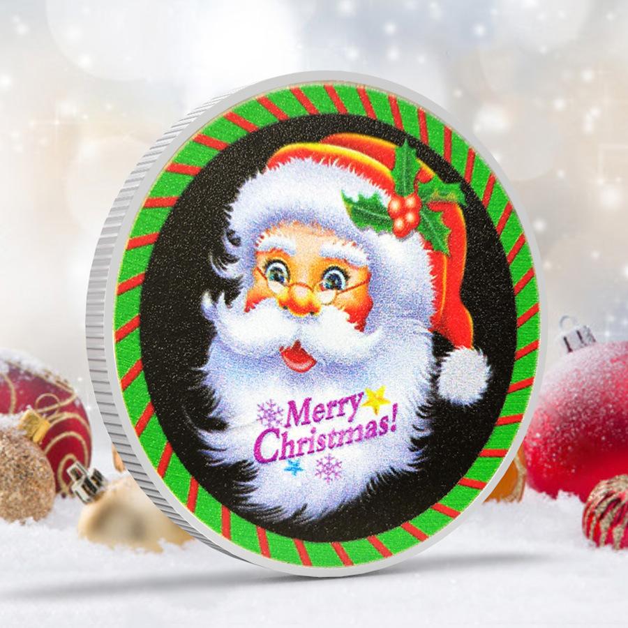 Christmas Snowman Colored Coins, Elizabeth Commemorative Medal Silver Coins, Christmas Eve Gifts, Tooth Fairy Colored Silver Coins
