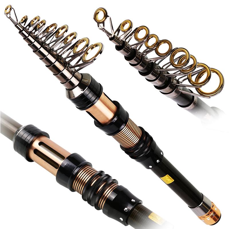 Undiță de pescuit cu fibră de carbon, ghidaje din oțel ceramică, mini undiță telescopică portabilă ultrauşoară