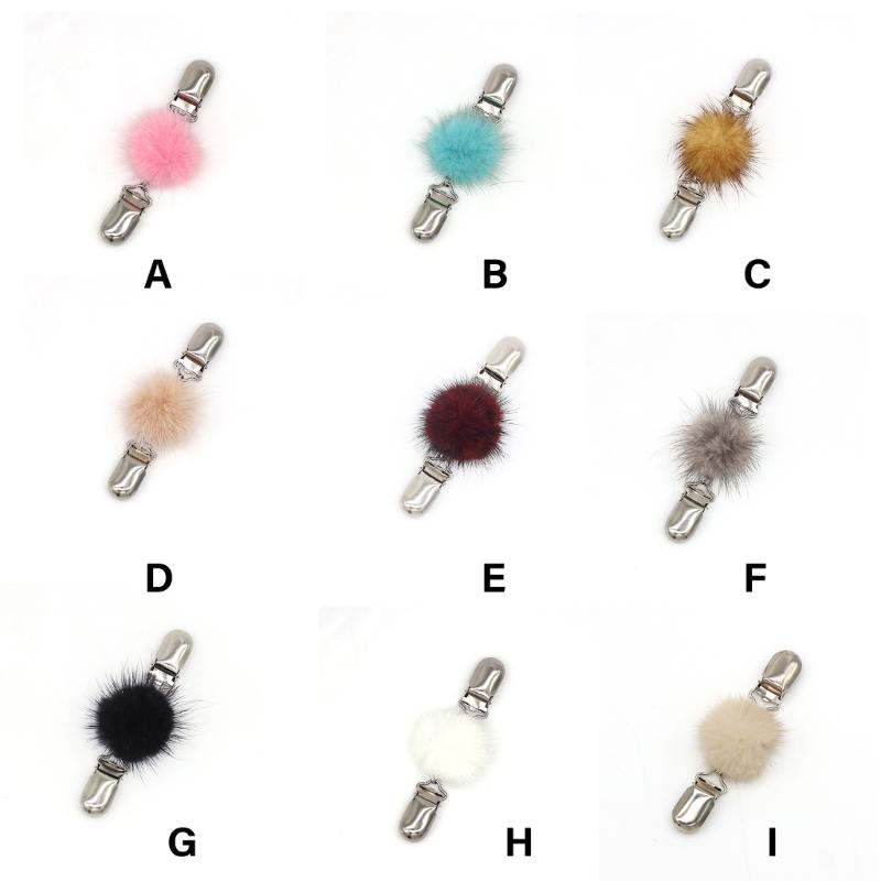 Stylish Fuzzy Sphere Embellished Shawl Clip Sturdy Neckline Clip Fastening Buckles Suitable For Various Occasions