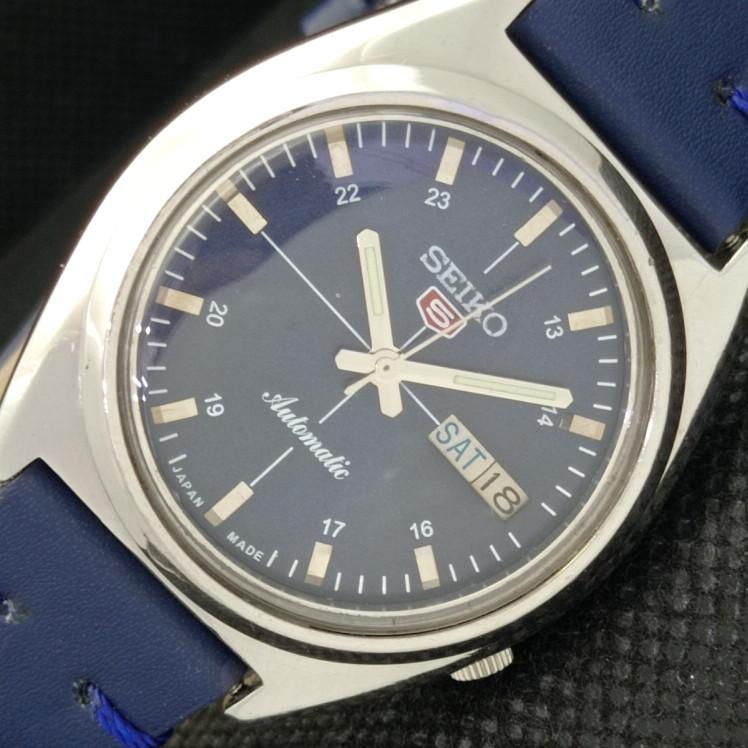 

USED VINTAGE SEIKO 5 AUTOMATIC 7009A JAPAN MENS D/D BLUE WATCH 608h-a316621-9 SKU608h-a316621