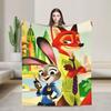 Anime Zootopia Cartoon Blanket  Soft Warm Comfortable Plush Throw Blanket For Home Decor Travel Flannel Bedspread Bed Cover