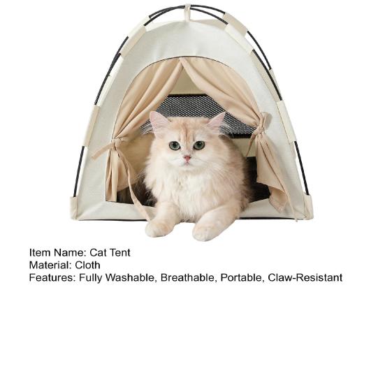 Přenosný kočičí stan Pop-up stan pro domácí mazlíčky Omyvatelný Vodotěsný Úkryt s podložkou Prodyšná síťovina pro kočky a malé psy do interiéru i exteriéru