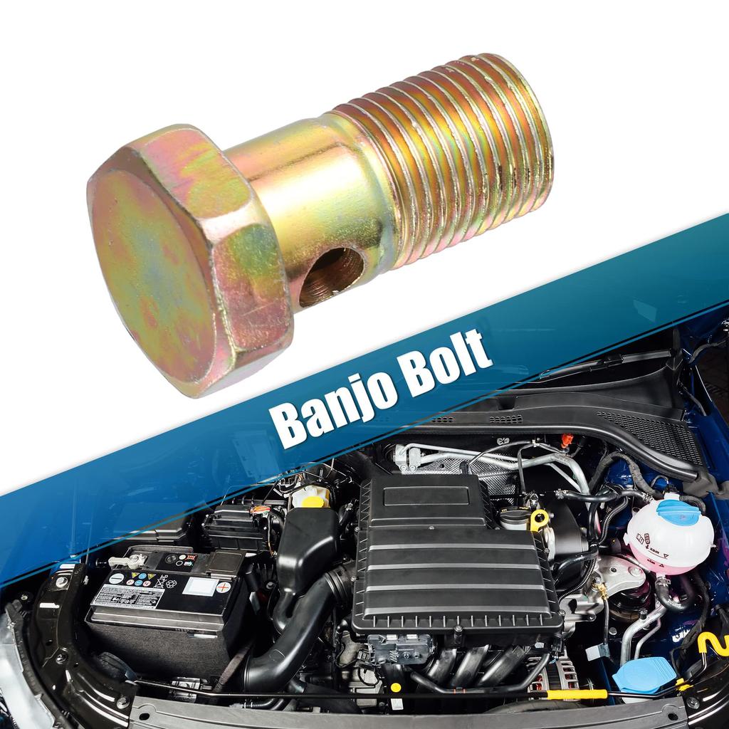 Edinstry Banjo Hose Oil Tool 2pcs Mating Banjo Bolt Brake Fitting Adapter Kit M16x1.5 Brake Line Thread Single Banjo Bolt 16mm Washerpcs