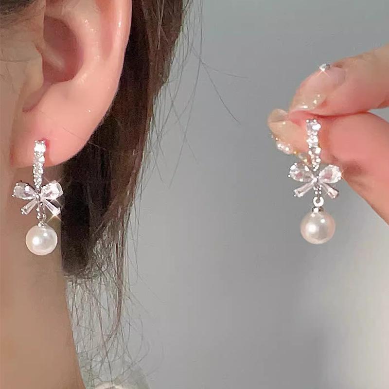 S925 Silver Needle Fairy Flower Earrings - Elegant Luxury 4-Piece Set for Women