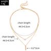 Fashion Multi-layer Necklace For Women Simple Crystal Water Drop Pendant Gold Silver Color Chain Choker Trend Jewelry
