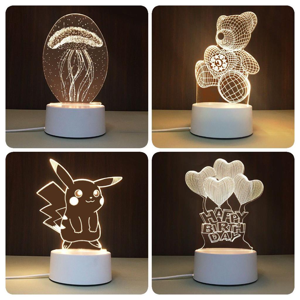 Lamp Acrylic 3d Usb Led Night Lights Xmas Christmas Birthday Gifts Decorations