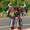Metal Cardbot HEAVY IRON W Trailer Cargo Truck Transforming Robot Car Card Bot Action Figure Transformation Model Toy Gift