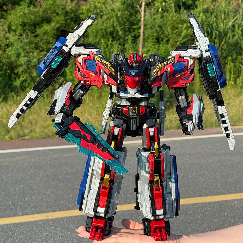 Metal Cardbot HEAVY IRON W Trailer Cargo Truck Transforming Robot Car Card Bot Action Figure Transformation Model Toy Gift