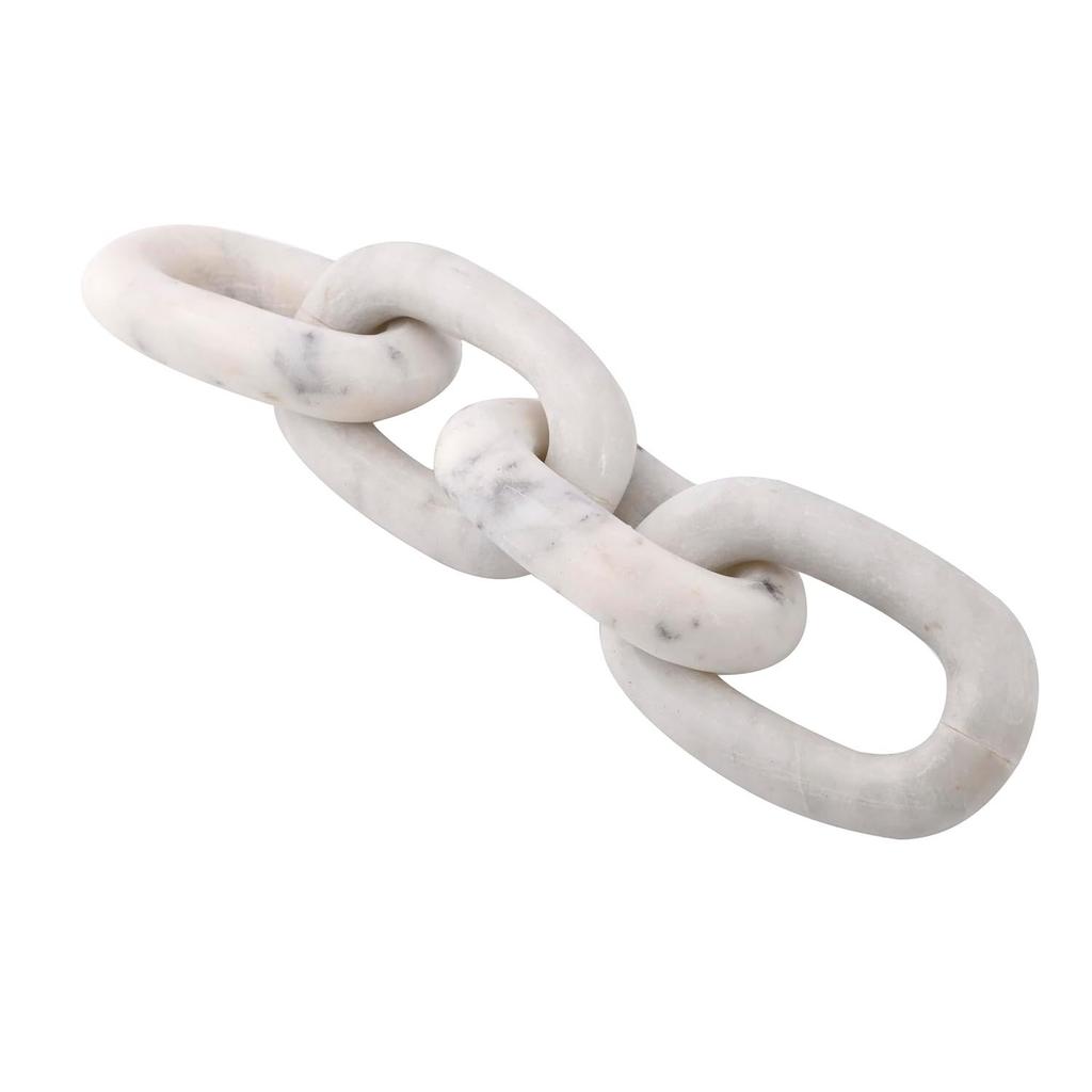 Elegant Marble Chain Link Knot- Modern Coffee Table Decor Items- Bookshelf Home Decor, Table Decorations for Living Room or Office (4 Knot)
