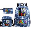 Sprunki Student Starry Sky School Bag Three-piece Rhythm Box Teen Backpack Men's and Women's Casual L