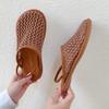 Fashion Women Flats Mesh Mules Shoes Summer Weave Shoes for Woman 2025 New Casual Sandals Designer Walking Flip Flops Fad Rome Sandalias