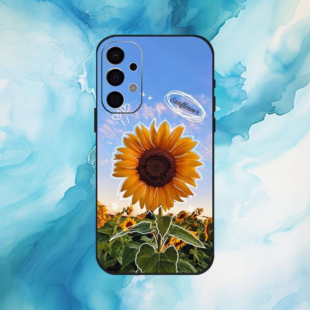 

Beautiful S-Sunflower Phone Case For Samsung Galaxy A73,A72,A71,A70,A53,A52,A51,Soft Silicone Black Cover Samsung a31