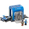Kids Police Station Train Track Playset Toy City Scenes Car Wash Room Fire Department Pretend Play Toy Set